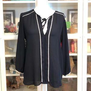 Zara Basic Navy Blouse